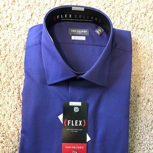 Van Heusen Men's Dress Shirt Slim Fit Flex Collar Stretch Solid